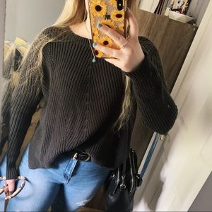 H&M chunky knit navy blue sweater